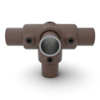 Buiskoppeling T-stuk met zij-uitgang - vintage bruin-B / 26,9 mm